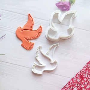 Dove Cookie Cutter with Stamp, Peace Bird Fondant Dough Cutter, Dove Biscuit / Dove Bird Cookie Cutter - From Mini To Large - Wedding cutter