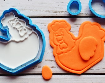 Chicken Cookie Cutter - Chicken Chick Chook Easter Cookies - 3D Printed - Fondant Tool - Biscuit Baking Supplies - Hen cutter