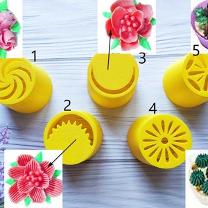 5 piece Cake Decoration Icing Tips Set, size 5 cm and 4 cm, Plastic Icing Tip Set, Cake Decorating Kits, Cakes Cupcakes