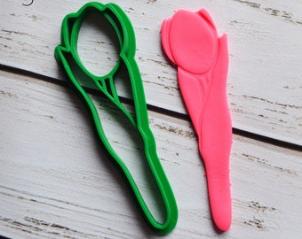 Tulip Cookie Cutter with Floral Stamp: Spring Baking