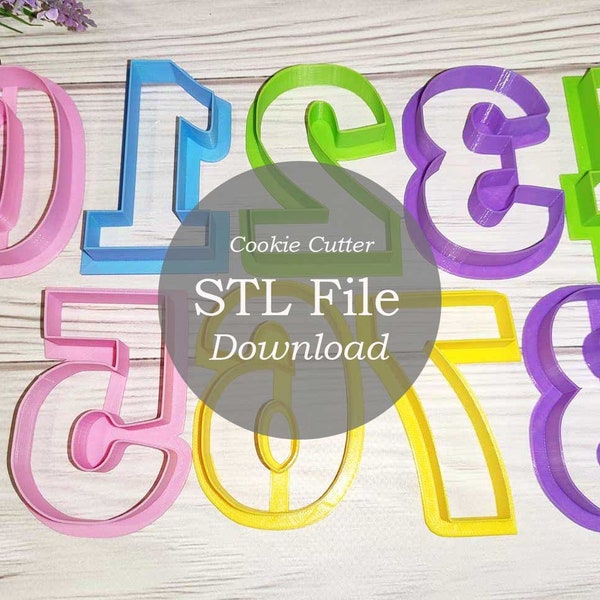 Full set Number Cookie Cutters set STL files instant download 1-10 Numbers Set Cookie Cutter STL File Instant Download, STL Cookie Cutter