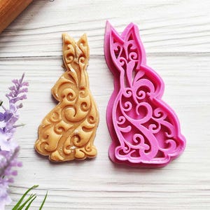 Easter Bunny Cookie Cutter and Stamp: 3D Printed PLA Plastic