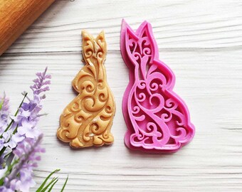 Easter Bunny Cookie Cutter and Stamp: 3D Printed PLA Plastic