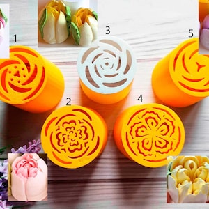 5Pcs Ladge Tulip Nozzles Pastry Cake Icing Piping Decorating Nozzle Tips Coupler Cupcake Desserts Decorating Confectionery zdjęcie 1