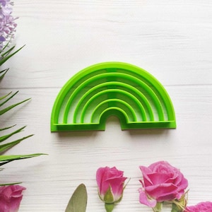 Rainbow Cookie Cutter + Stamp / Baby Shower Cookie / Rainbow Birthday Theme / Cookie Cutter and Embosser Stamp / Cookie mold