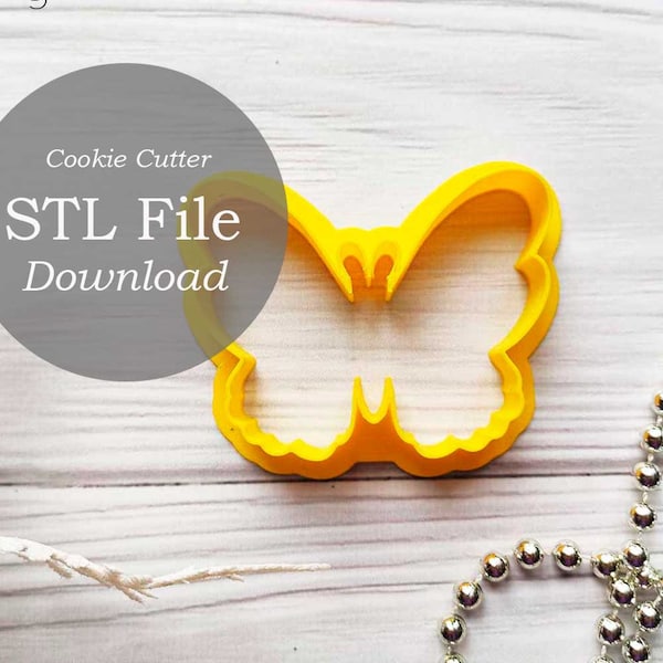 4 sizes Butterfly Cookie Cutter STL File Instant Download, STL Cookie Cutter File, Mini cutter stl