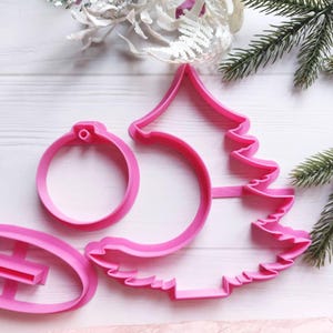 Stylized Christmas Tree 16 cm Cookie Cutter 3d / Christmas Tree Cookie Cutter Xmas tree/ Christmas tree with Christmas ball cookie cutter