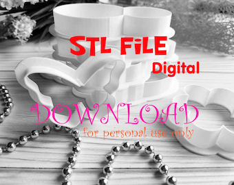STL File Digital Download for Cookie Cutter with stamp Printing at Home