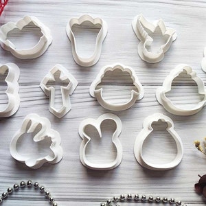 Easter Cookie Cutter set of 11 / Easter bunny cookie cutter, bird, paw, pigeon, cross, sheep, chik and Fondant Cutter and Clay Cutter