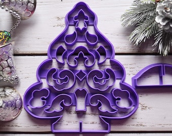 Christmas Tree Cookie Cutter & Embosser: Gingerbread Pattern