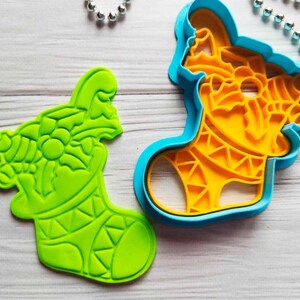 Christmas Stocking Cookie Cutter with Stamp (12.5cm)