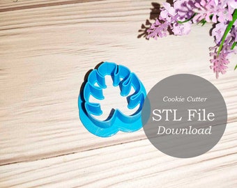 Leaf Cookie Cutter STL File Instant Download, STL Cookie Cutter File, Monstera Leaf Clay Cutter - STL Digital File Download- 3 dimensioni