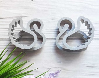 Swan Cookie Cutter Set: Mirrored Pair, Bird Fondant Cutter