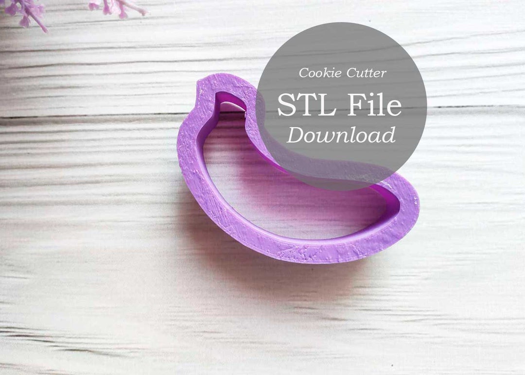 Banana Cookie Cutter STL STL Digital Download Cookie Cutter Banana