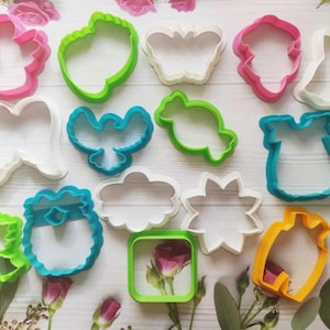 Baby Shower Cookie Cutter Set of 15 cutters, New Baby Cutte, angel, feet, butterfly, dress, wings, dove, candy, bodysuit, leaf, flower