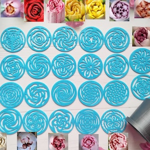 Set di 22 beccucci rimovibili per marshmallow a tulipano e parte principale / Beccuccio per glassa da 5 cm per cupcake, fiori, pasticceria, fai da te, decorazioni per torte