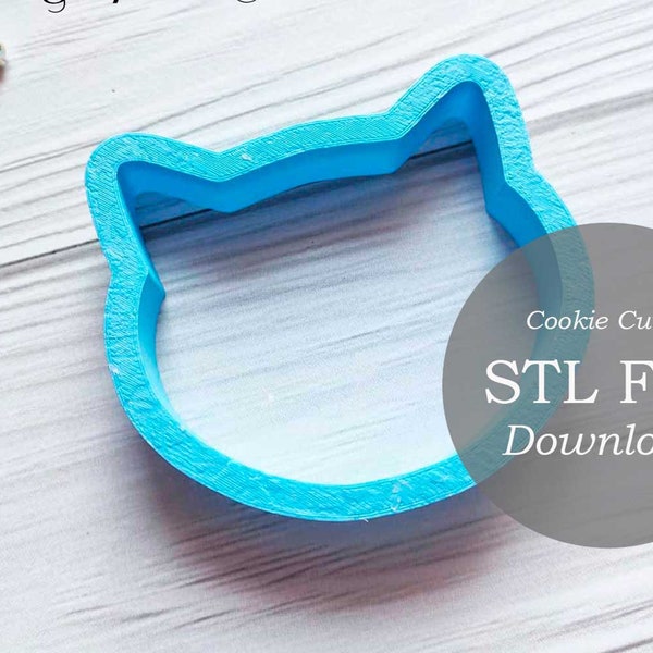 Cat Head Cookie Cutter STL File Instant Download, STL Cookie Cutter File