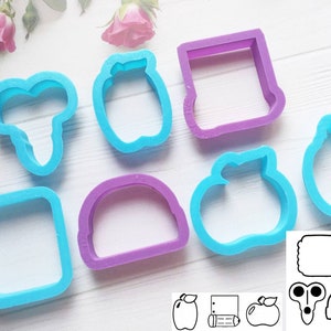 Set of 7 cookie cutters/ Back to School Cookie Cutters Baking, Polymer Clay, Craft Clay, Fondant Cutters/ School collection cookie cutter image 1