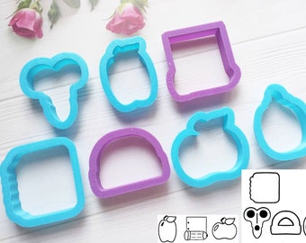 Set of 7 cookie cutters/ Back to School Cookie Cutters | Baking, Polymer Clay, Craft Clay, Fondant Cutters/ School collection cookie cutter