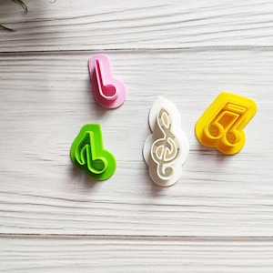 Set of 4 music note cookie cutters, Treble Clef Cookie Cutter, Fondant Cake Decorating, cookie cutters for musician