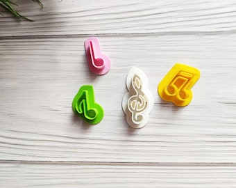 Uitsteekvormpjes voor muzieknoten: vioolsleutelset, fondantdecoratie