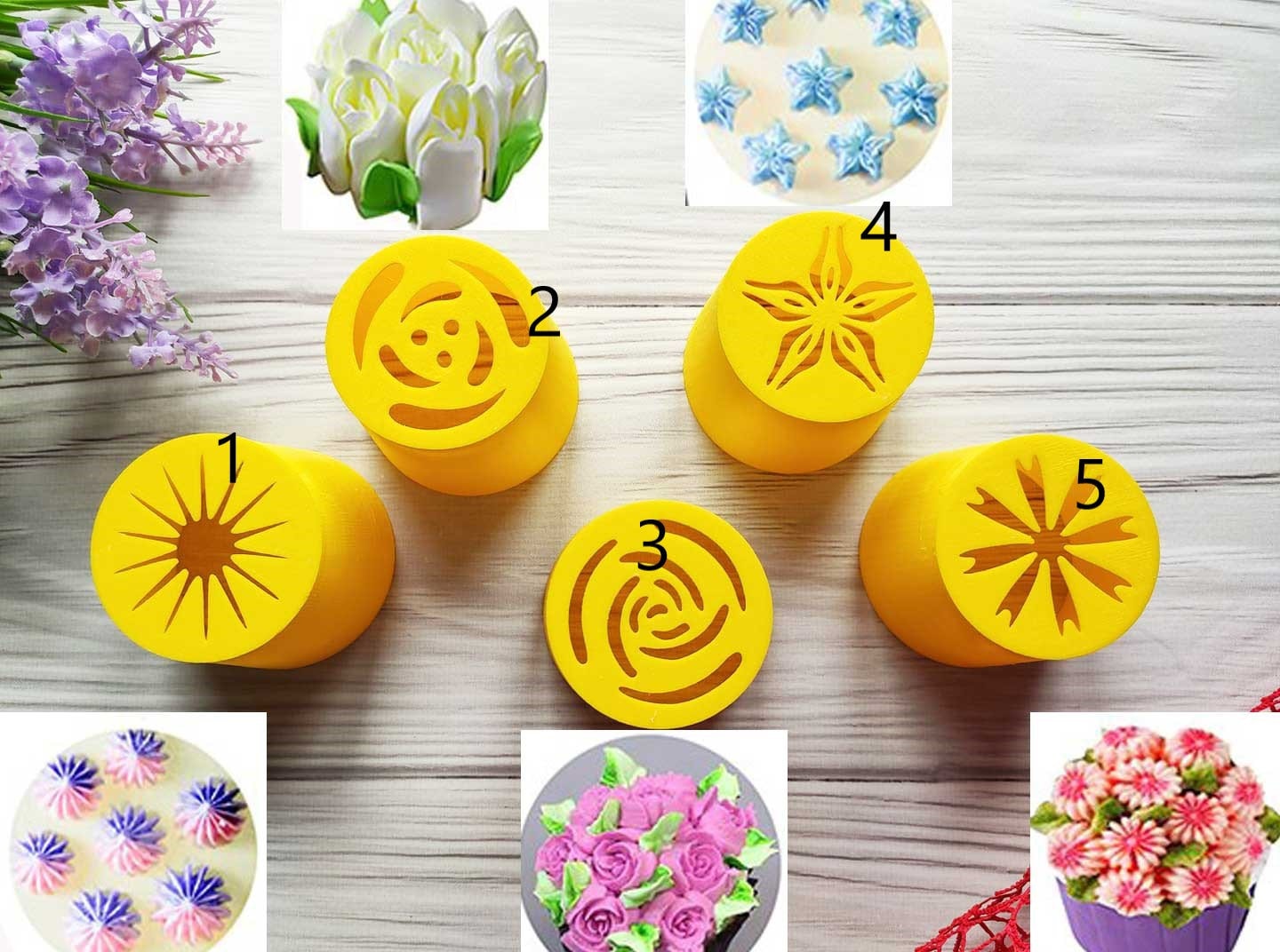 Piping Tips Icing Nozzles 5 Pcs Set Russian Nozzles Setcake Etsy