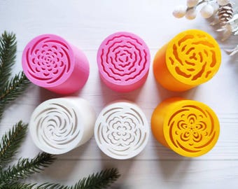 Flower Icing Nozzle Set: 6pcs Plastic Piping Tips, Cake Decorating