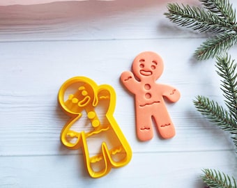 Gingerbread Man Cookie Cutter: 3D Printed Christmas Stamp Set