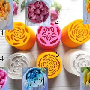 6 Pcs Ladge Tulip Nozzles for marshmallow Pastry Cake Icing Piping Decorating Nozzle Tips Coupler Cupcake Desserts Decorating Confectionery zdjęcie 1