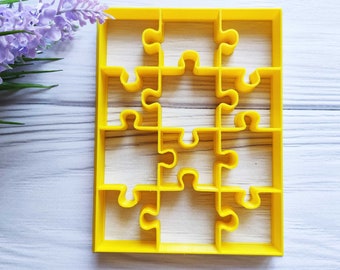 Puzzle Cookie Cutter: 12-Piece Rectangular Set (5.51 inch)