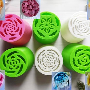 6 Pcs Ladge Tulip Nozzles for marshmallow Pastry Cake Icing Piping Decorating Nozzle Tips Coupler Cupcake Desserts Decorating Confectionery