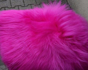 Genuine Premium Icelandic Sheepskin Sheepskin Lambskin Fur Top Tanned Fuchsia Pink