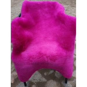 Genuine German Merino Lambskin Sheepskin Fuchsia Pink Dense Wool New L - XXL