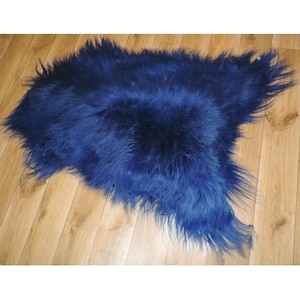 Genuine Premium Icelandic Sheepskin Sheepskin Lambskin Top Dark Blue 100cm