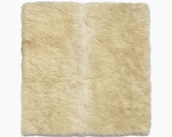 Real Sheepskin Seat Pad – German Short Wool, Cream Color