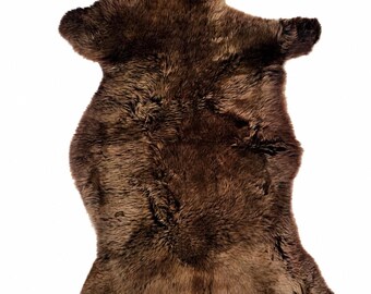 Genuine sheepskin | Chestnut brown, approx. 110 cm | Short-pile soft fleece | Eco-tanned | Unique piece 156-434