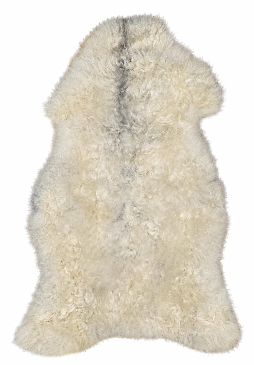 Véritable peau de mouton | Blanc crème gris, env. 110 cm | Poils longs ...