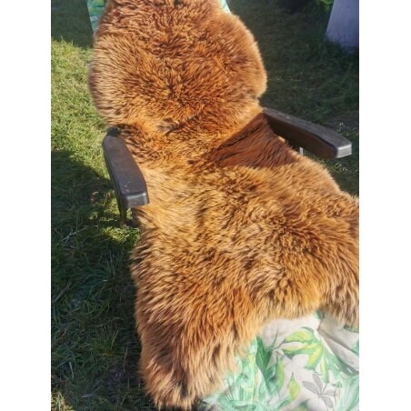 Top eco lambskin sheepskin skins gold brown new L - XXL