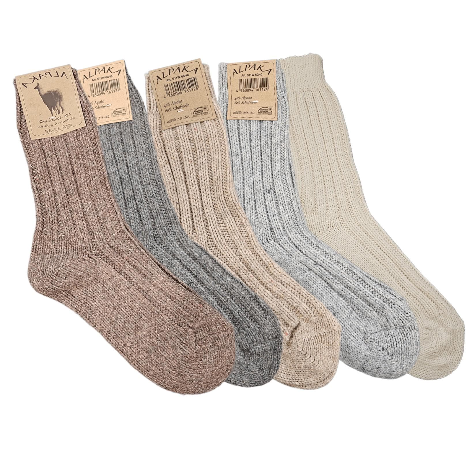 Calcetines De Lana Con Patrón De Zigzag Cálidos Con Lana De Alpaca, 2