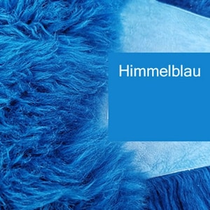 Top eco lambskin sheepskin skins Sky Blue Blue New L-XL