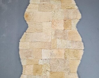 Oryginalna eko skóra owcza patchwork unikat 257-055