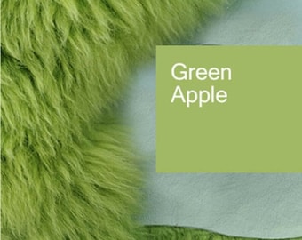 Top Öko Lammfell Schaffell Felle Green Apple Grün Apfelgrün Neu L-Xl