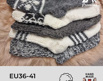 Knitted socks Self-knitted wool socks Hand-knitted socks EU size 36-46