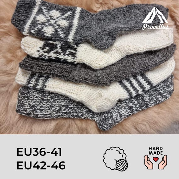 Stricksocken Selbstgestrickte Wollsocken Socken handgestrickt EU Größe 36-46