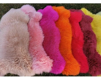 Lamb Fur Sheepskin Rug - Aquamarine Blue, Premium Quality, Sizes L To XXL - View #10