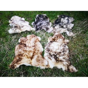 Genuine eco lambskin sheepskin flamed up to 140cm 2 choice bargain