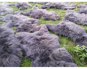 Real eco sheepskin lambskin sheepskin fur gray up to 140cm 2wahl