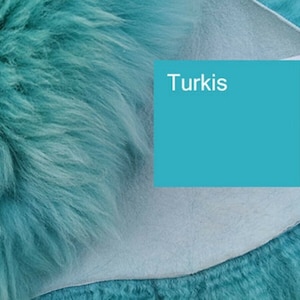 Top eco lambskin sheepskin skins Turquoise Turquoise Light Blue New L-Xl