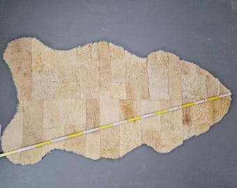 Oryginalna eko skóra owcza patchwork unikat 257-061