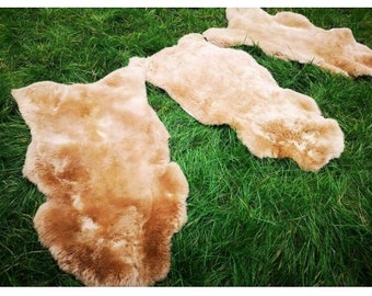 Real German Merino Lambskin Sheepskin Light Brown Dense Wool New L - XXL
